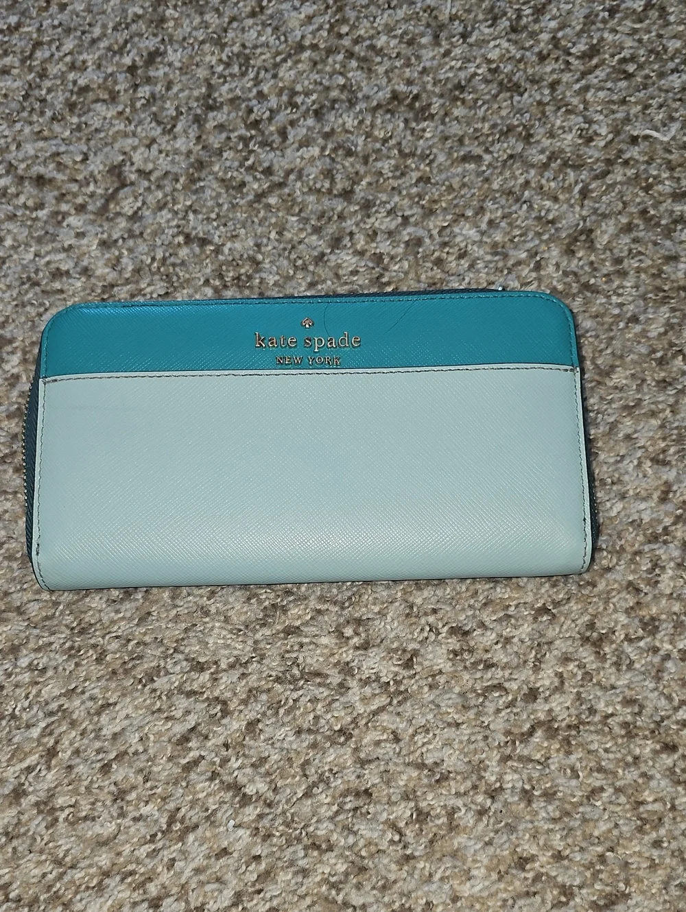 kate spade Two-Tone Teal and Light Blue Zip Wallet